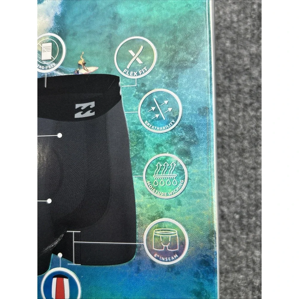 Billabong Performance Mesh Microfiber Boxer Briefs 4 Pack‎ Men's Size XL - Picture 5 of 9